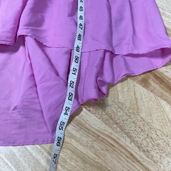 Ramy Brook NWT Samantha Dress Size XS Hi-Lo Asymmetrical Flounce Hem Smocked - Picture 9 of 9